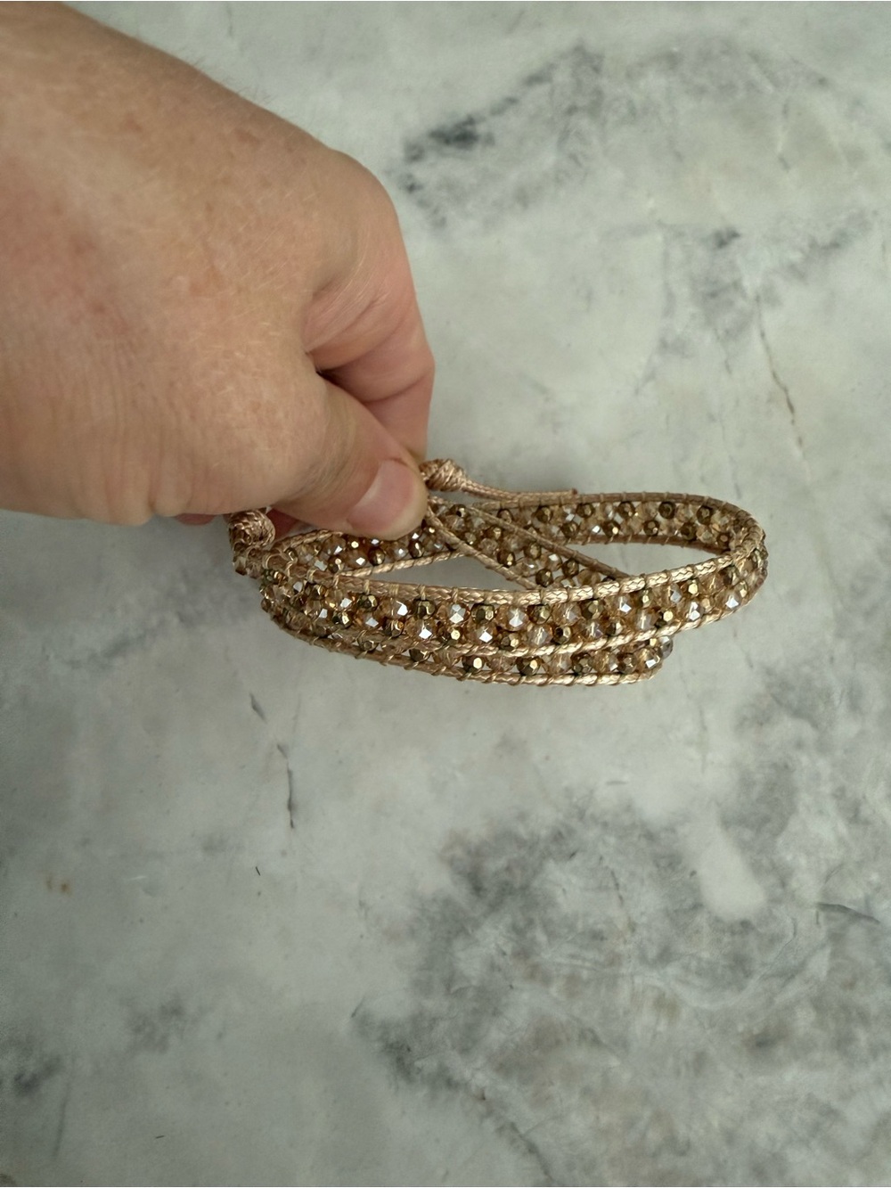 Champagne Beaded Wrap Bracelet